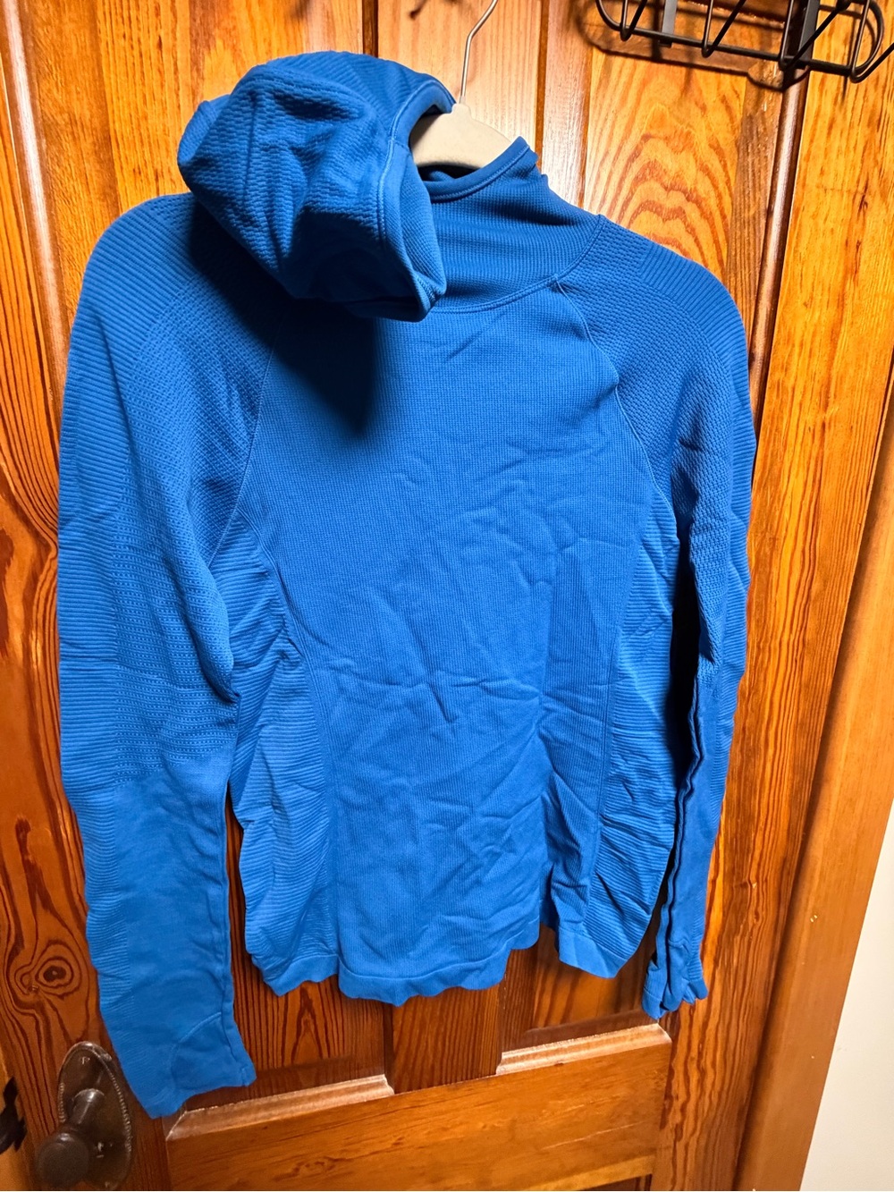 Athleta Blue Long-Sleeve Hooded Performance Top